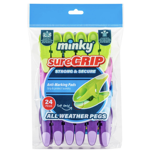 Високоякісні прищіпки для білизни Minky Sure Grip All Weather, 24 шт